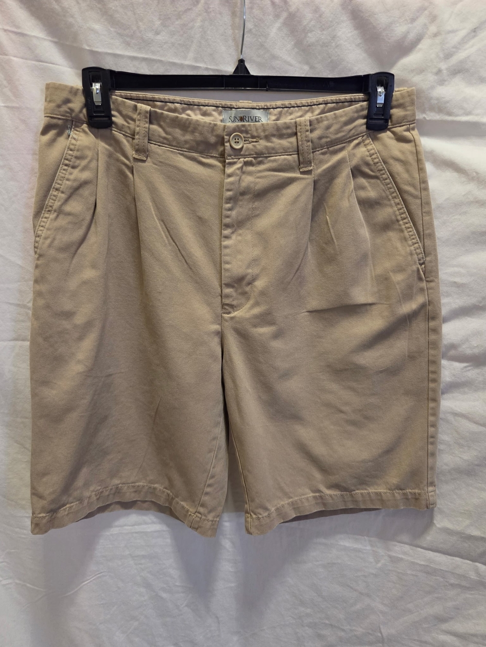 Sun River Men's Flat Front Khaki Shorts - Beige